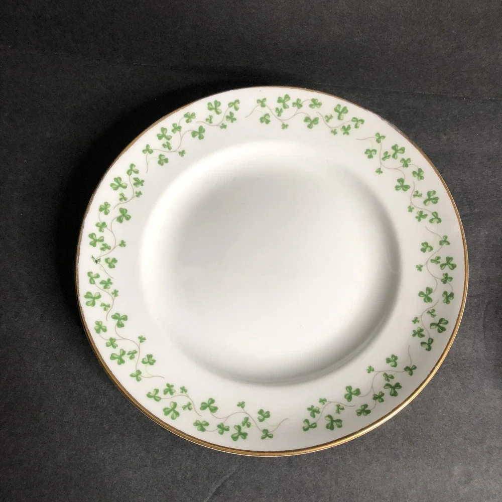 Royal Tara Shamrock Cup Saucer and Bread Plate Smooth Edge Made in Ireland 3 Pc